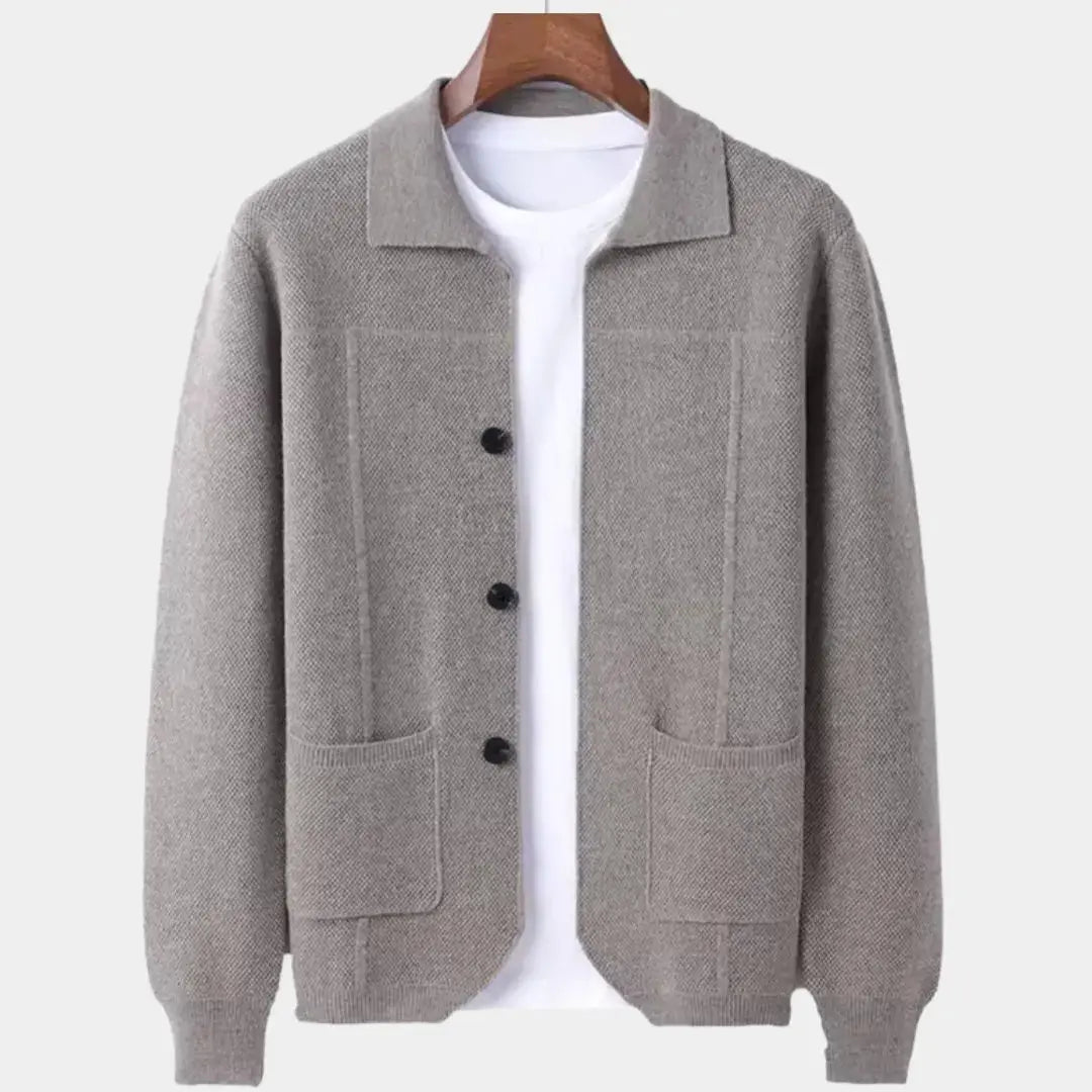 Men’s Button-Up Wool Overshirt Cardigan Artisio