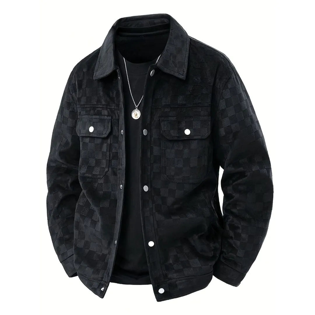 Men’s Checkerboard Suede Jacket Artisio