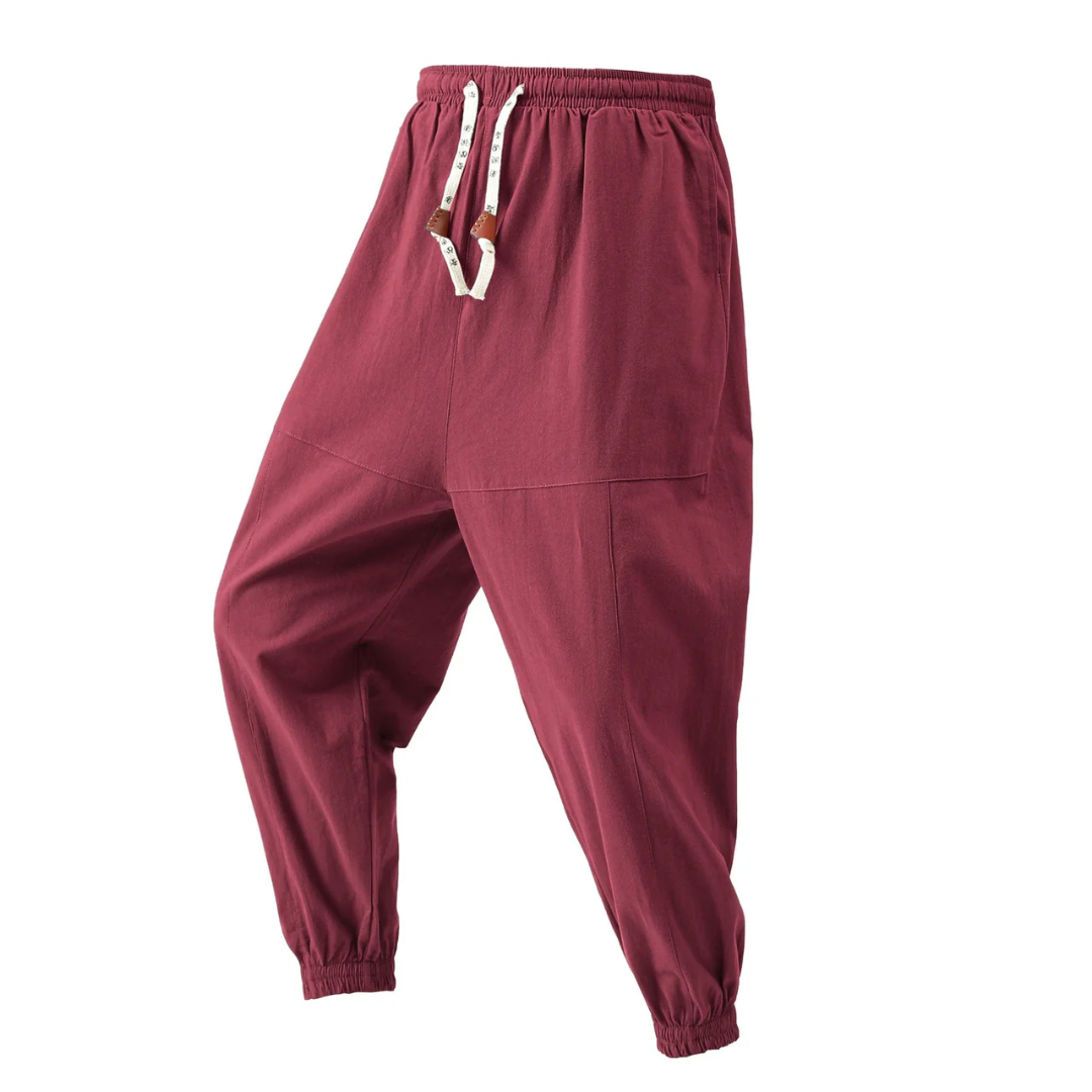 AT | Men’s Drop-Crotch Jogger Pants Solid Relaxed Fit