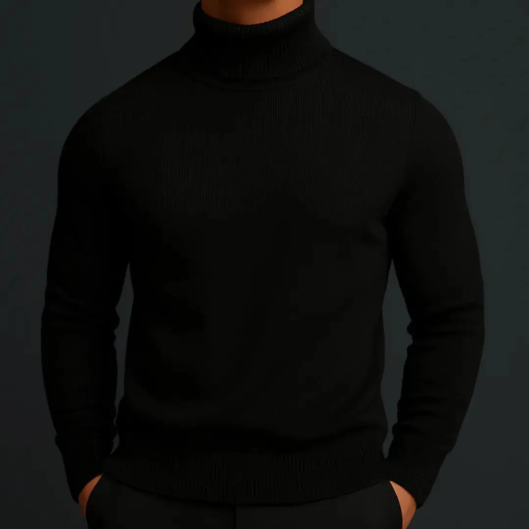 Men’s Merino Wool-Blend Turtleneck Sweater Artisio