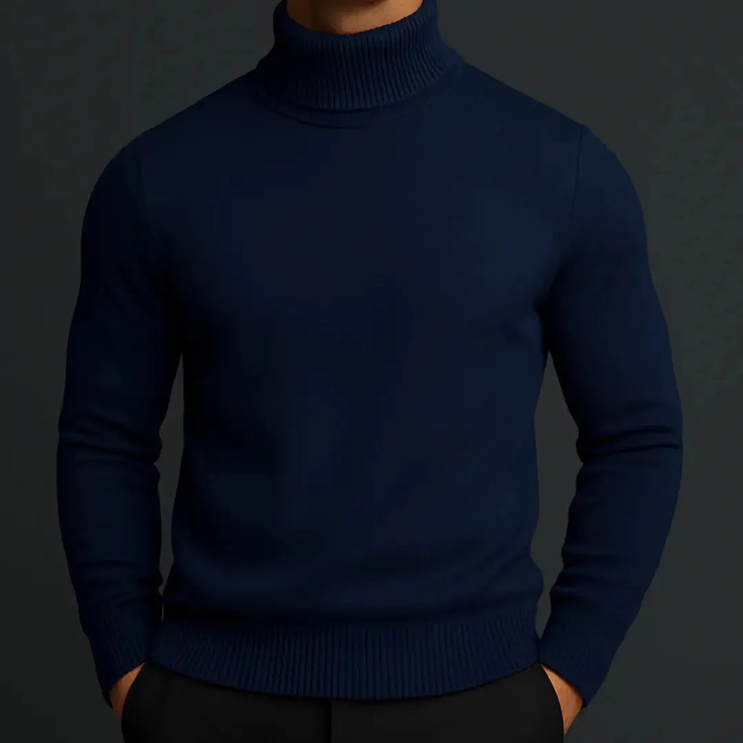 Men’s Merino Wool-Blend Turtleneck Sweater Artisio