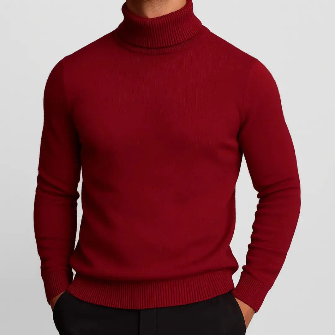 Men’s Merino Wool-Blend Turtleneck Sweater Artisio