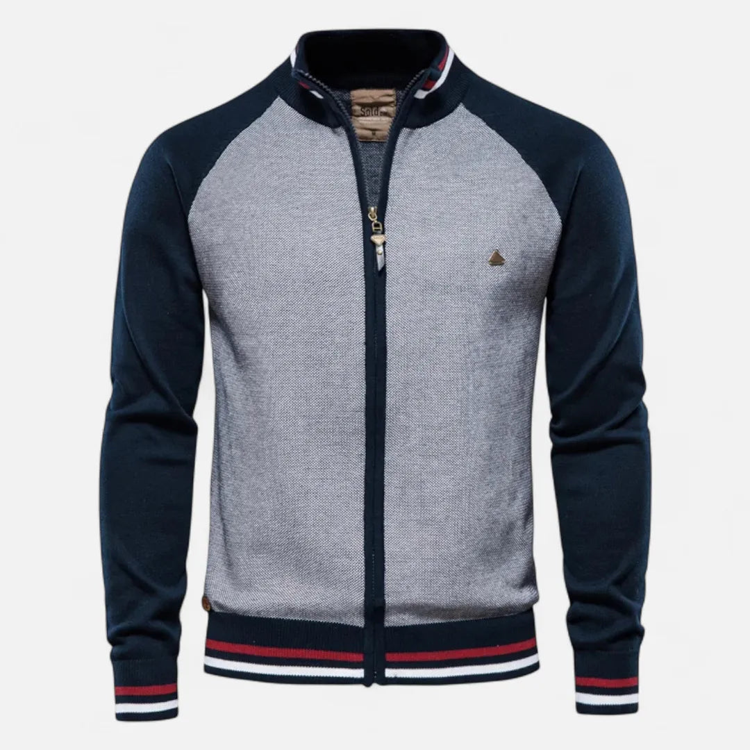 Men’s Raglan Sleeve Zip-Up Knit Jacket Artisio