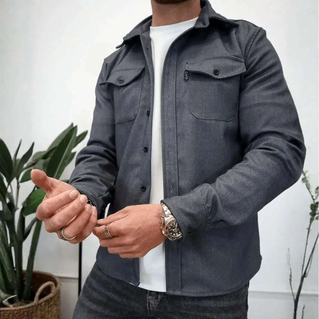 Men’s Structured Button-Up Casual Overshirt Artisio