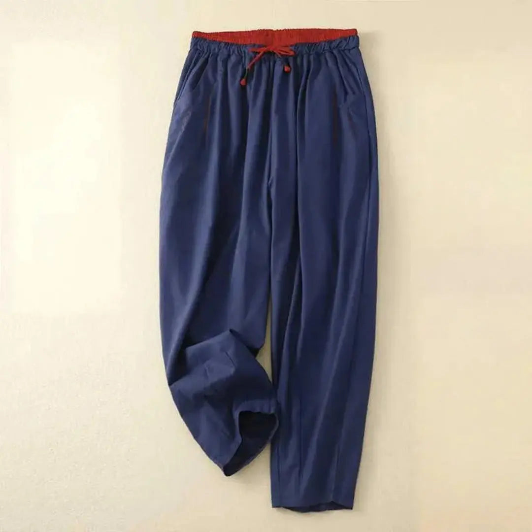 Michelle Colorblock Waist Linen Pants Artisio