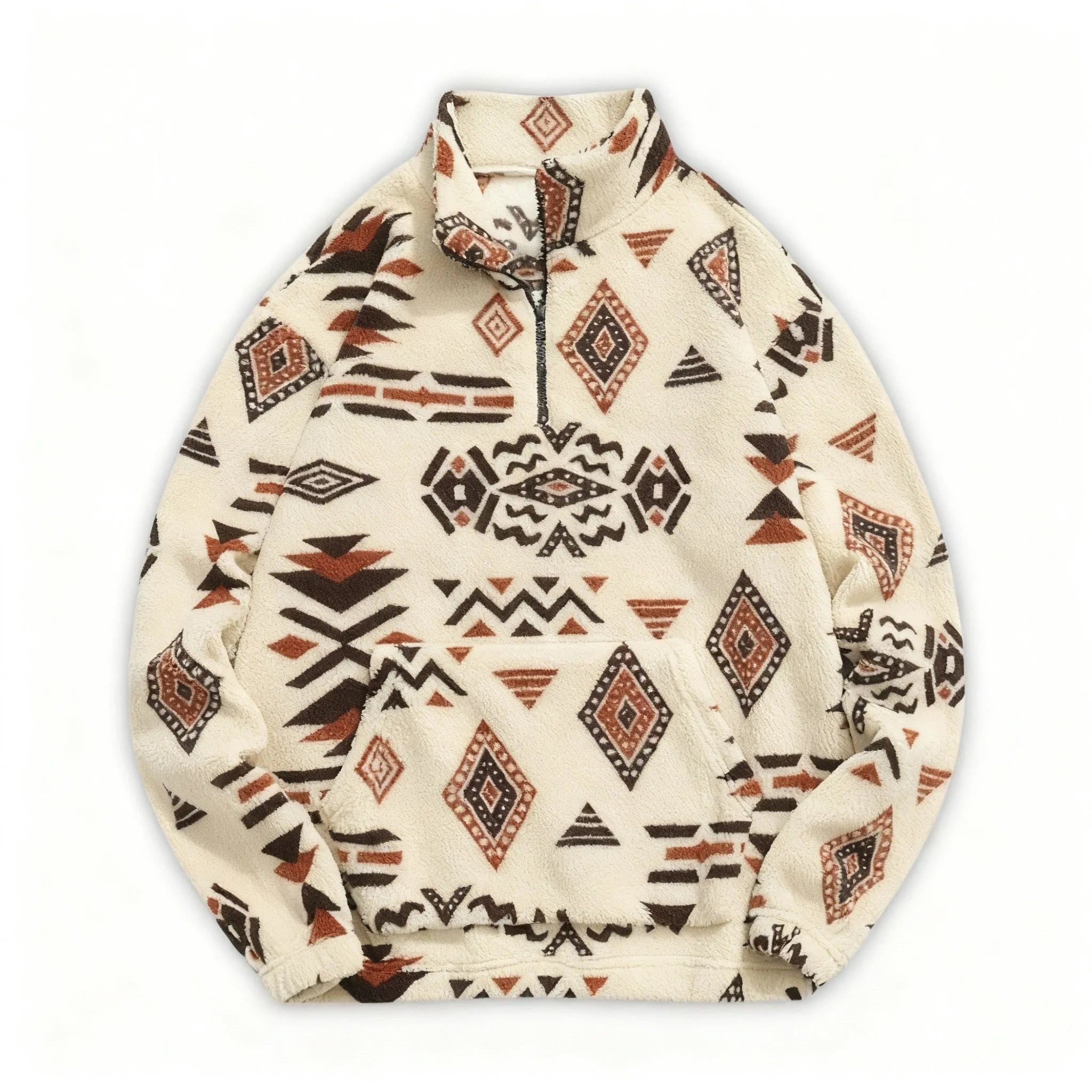 Mike Men’s Patterned Fleece Quarter-Zip Pullover Artisio