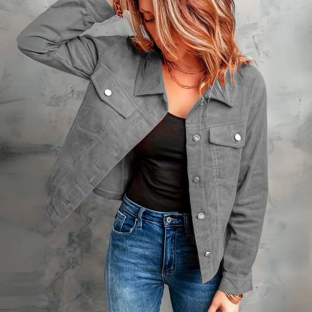 Millie Snap-Button Corduroy Jacket Artisio