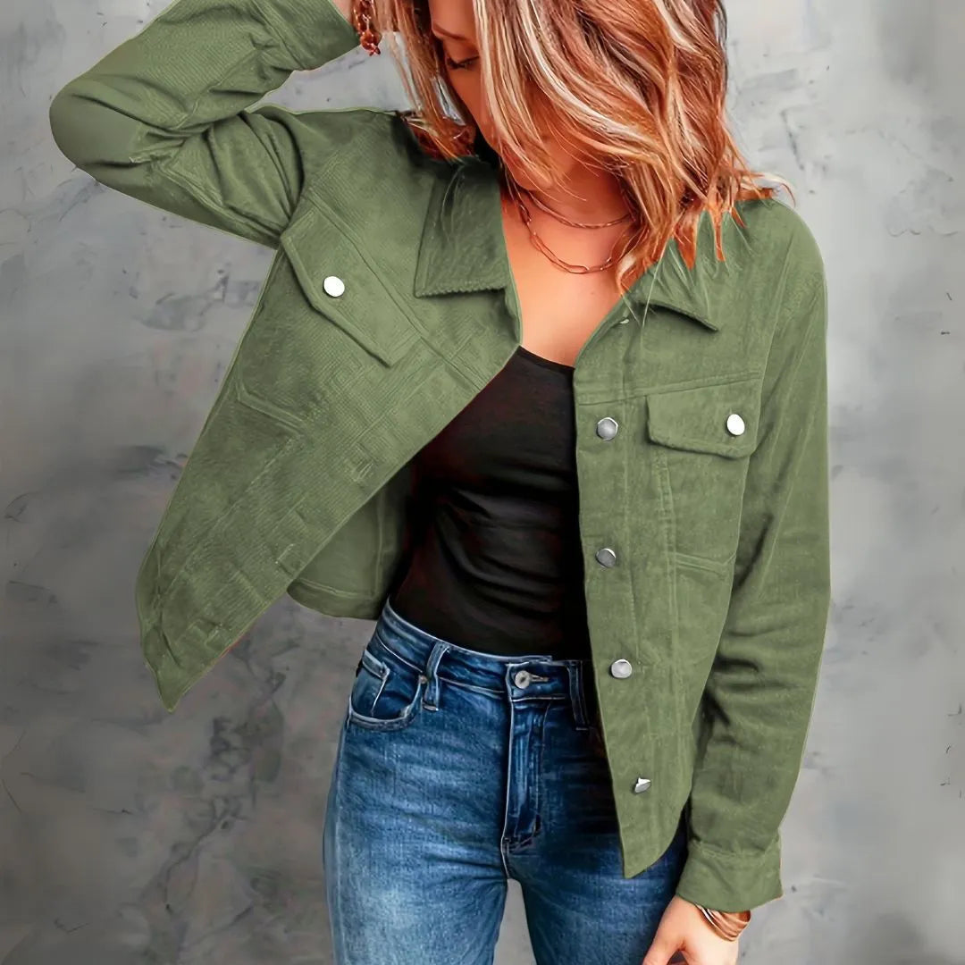 Millie Snap-Button Corduroy Jacket Artisio