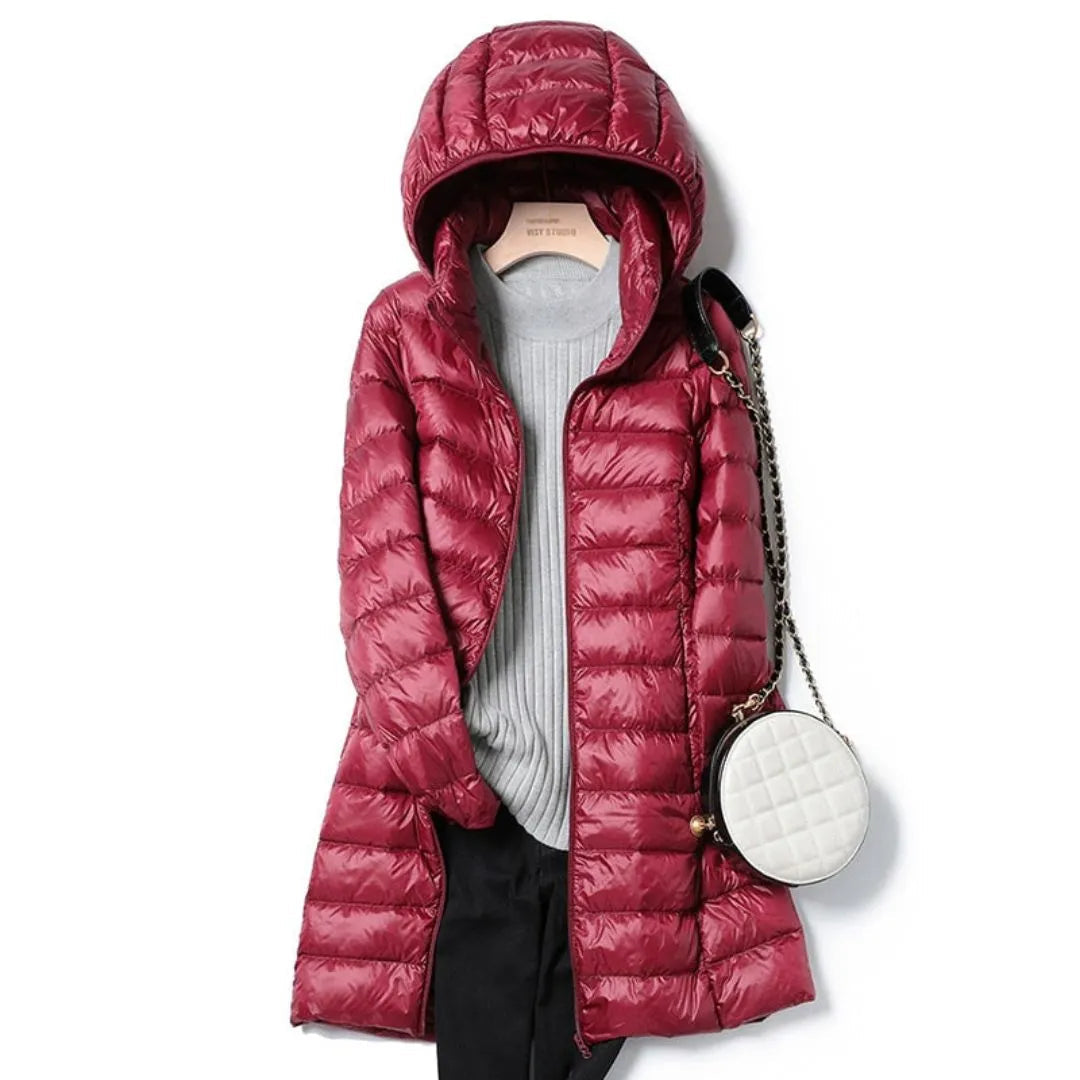 Nadia Longline Hooded Puffer Coat Artisio