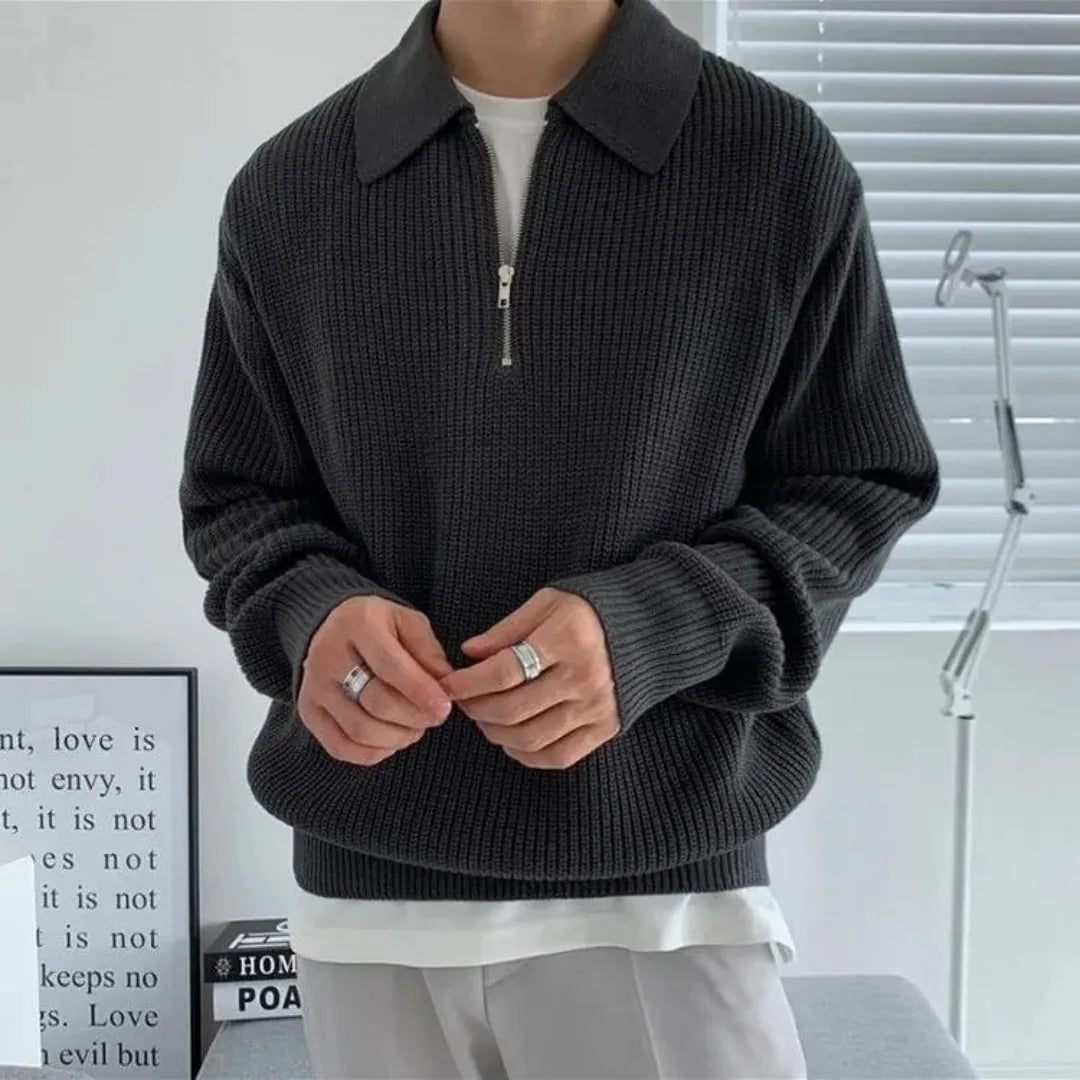 Nathaniel Collared Knit Sweater Artisio