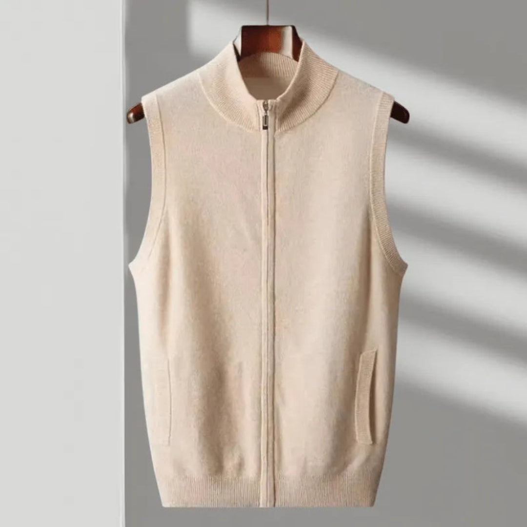 Neil Wool Full-Zip Vest Artisio