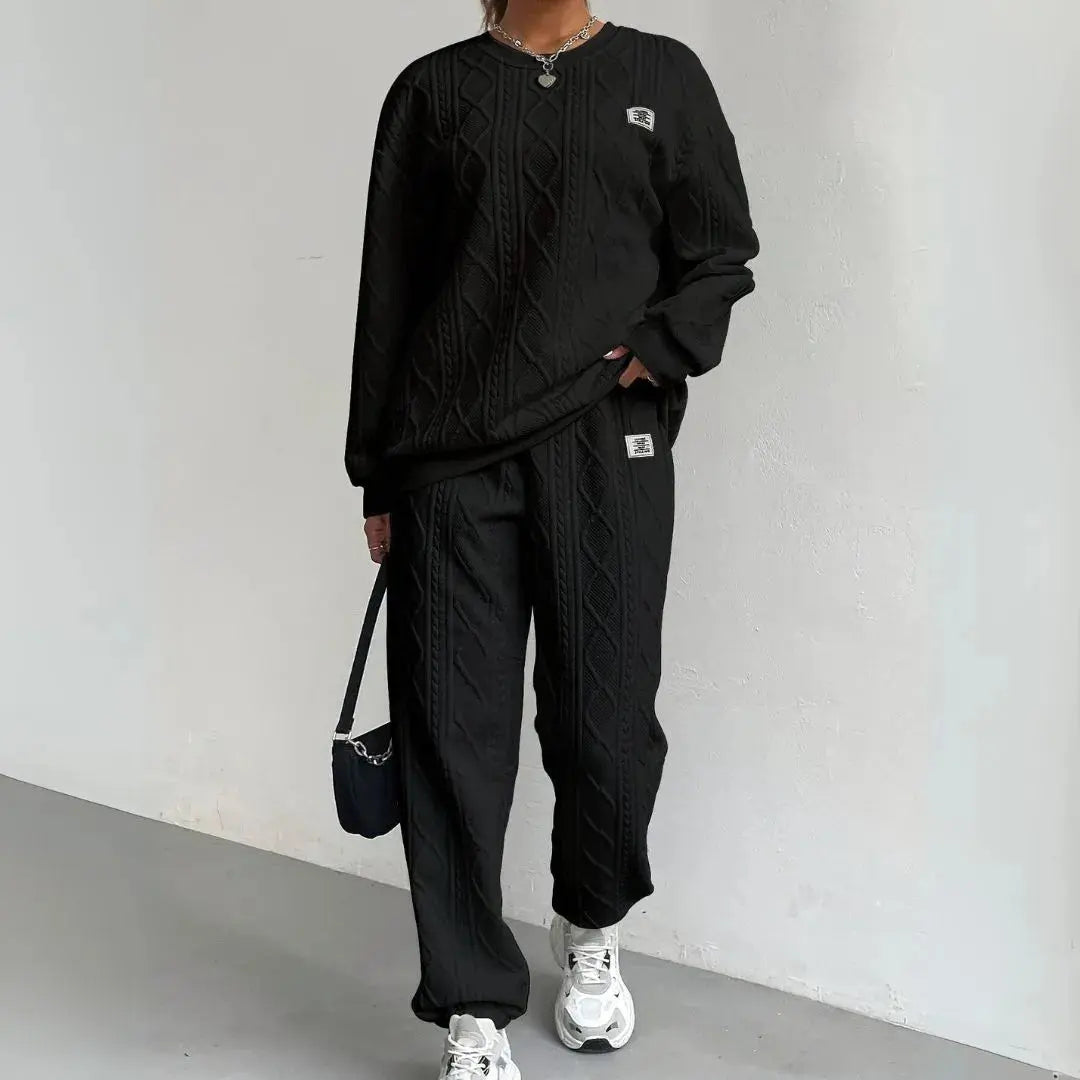 Neri Textured Cable Knit Lounge Set Artisio