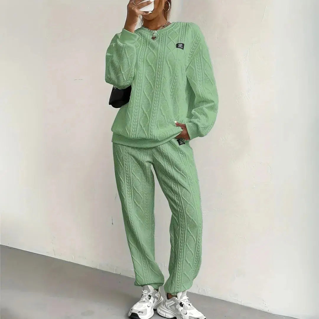 Neri Textured Cable Knit Lounge Set Artisio