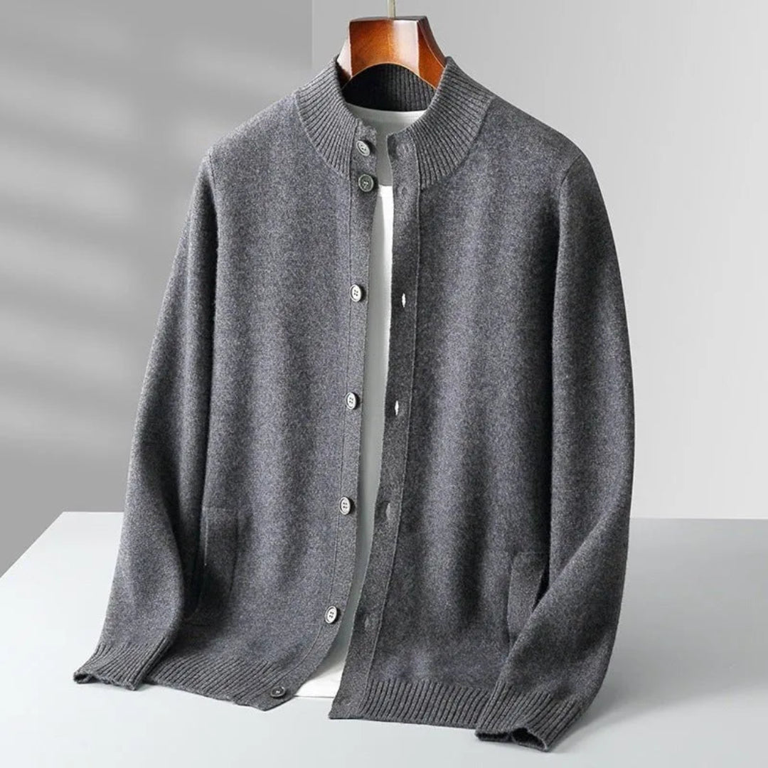 Orion Merino Wool Button-Up Cardigan Artisio