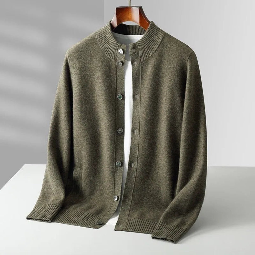 Orion Merino Wool Button-Up Cardigan Artisio
