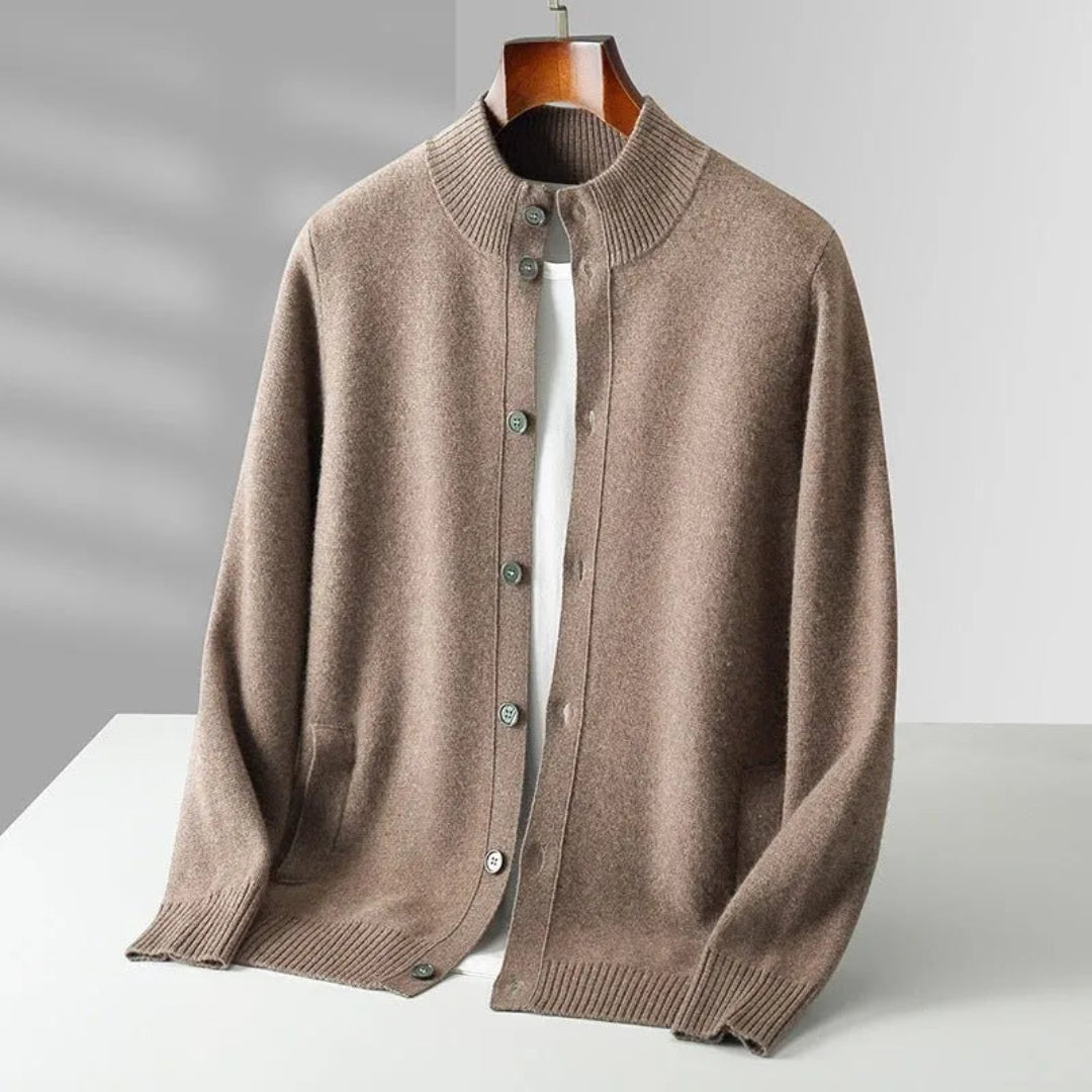 Orion Merino Wool Button-Up Cardigan Artisio