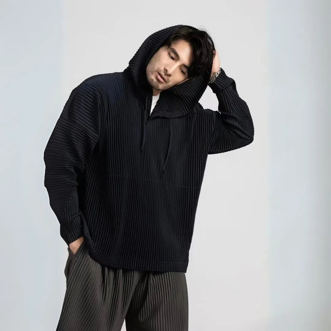 Palmer Loose-Fit Pleated Hoodie Artisio