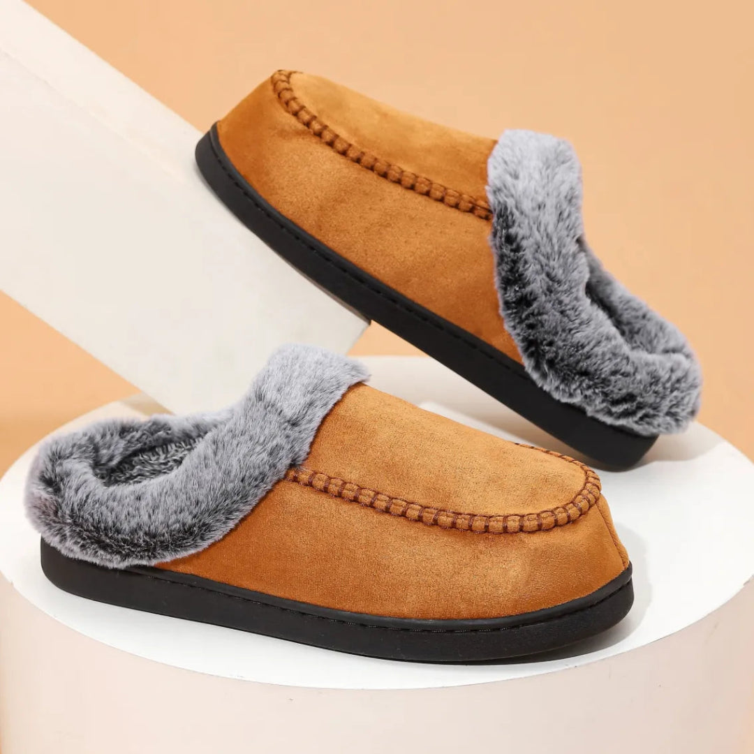 Enzo Plush Fleece Non-Slip Sole Slippers Artisio