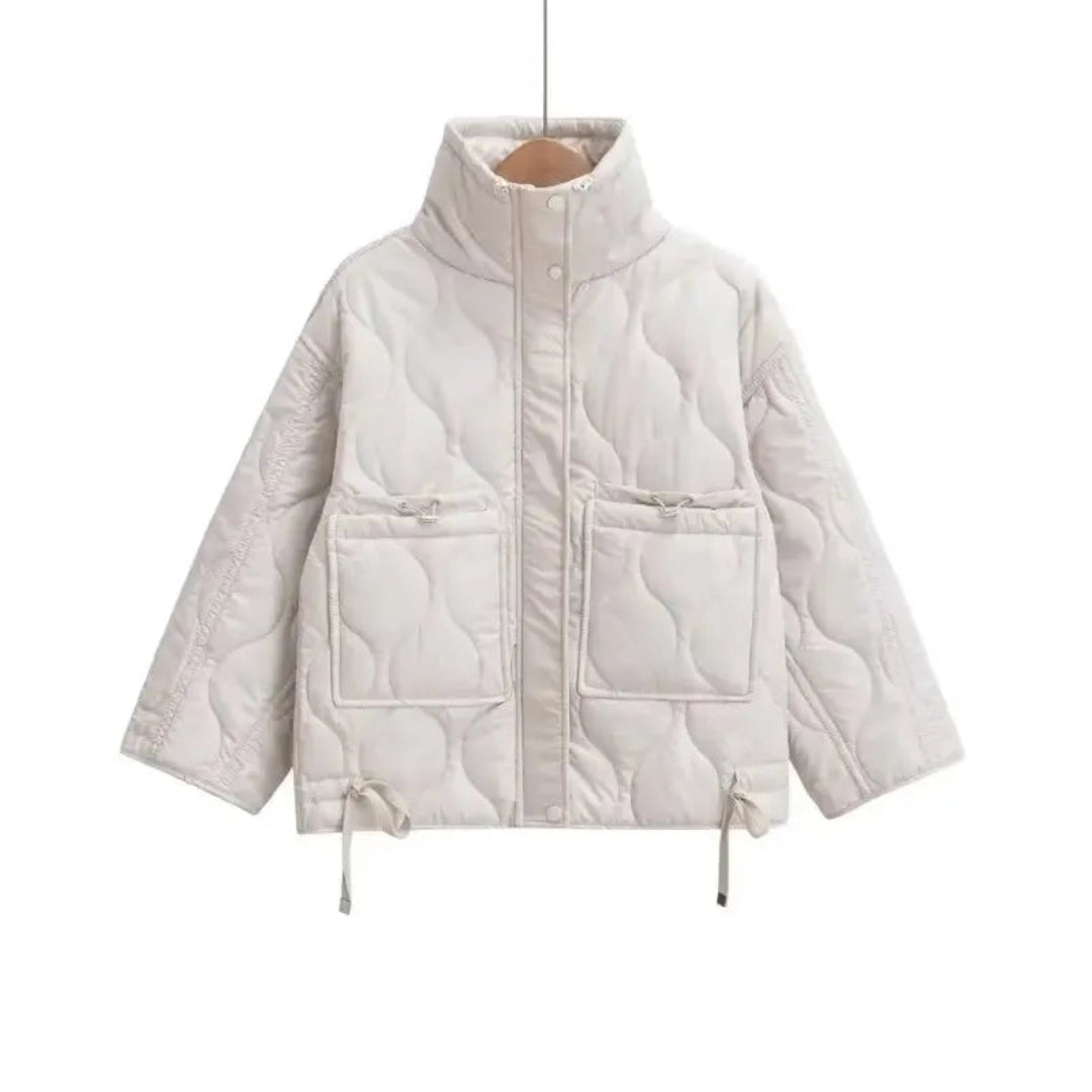 Raven Quilted Stand Collar Puffer Jacket Artisio