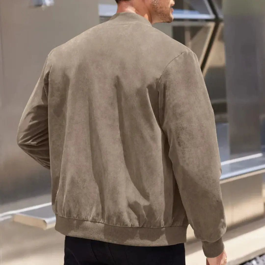 Salva Suede-Like Bomber Jacket Artisio