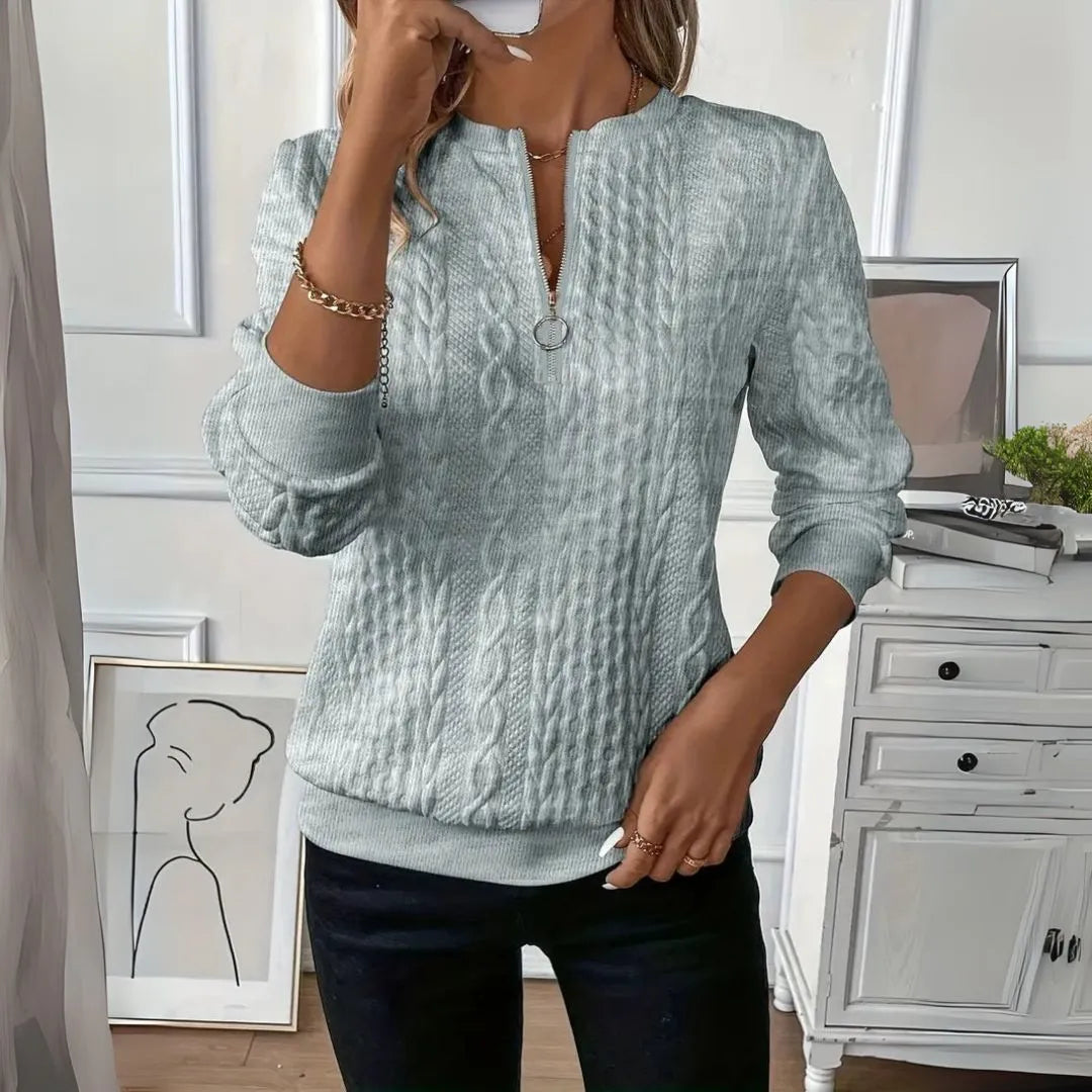 Serena Cable-Knit Quarter-Zip Pullover Artisio