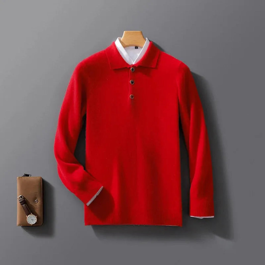 Sereno Men's Cashmere Polo Sweater Artisio