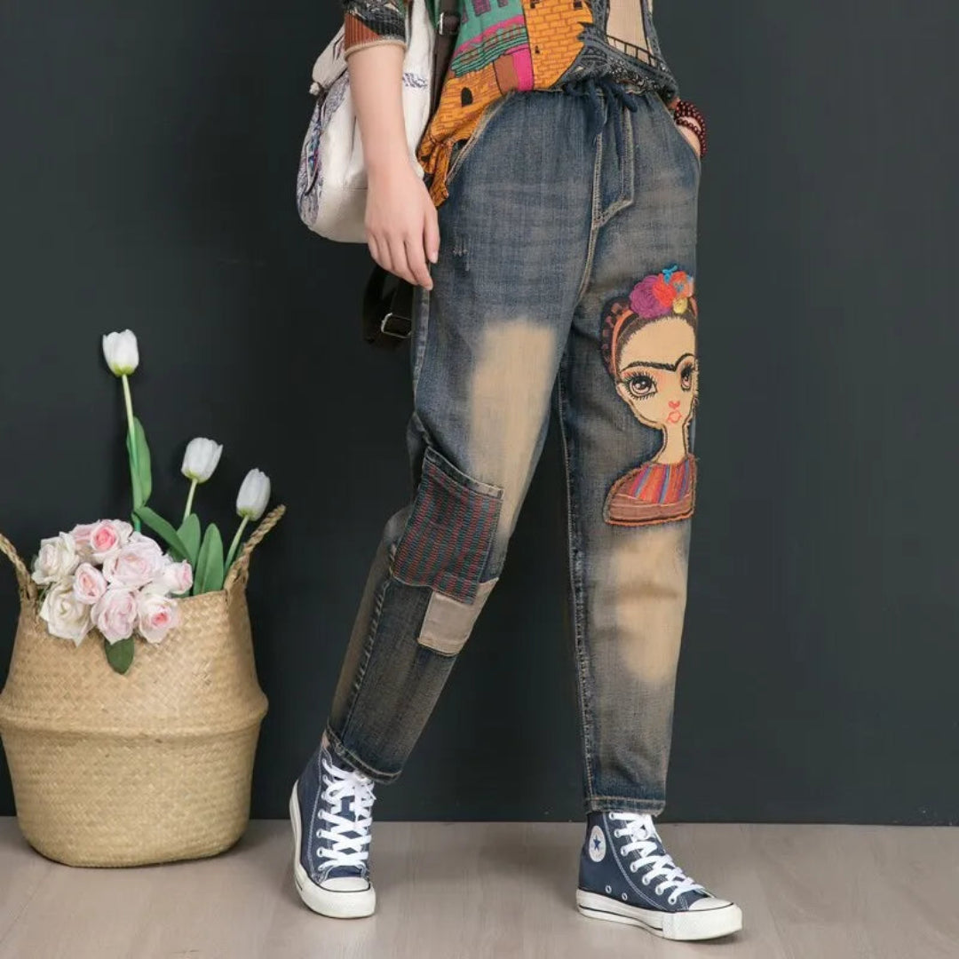 Shuvee Vintage Embroidered Denim Jeans Artisio