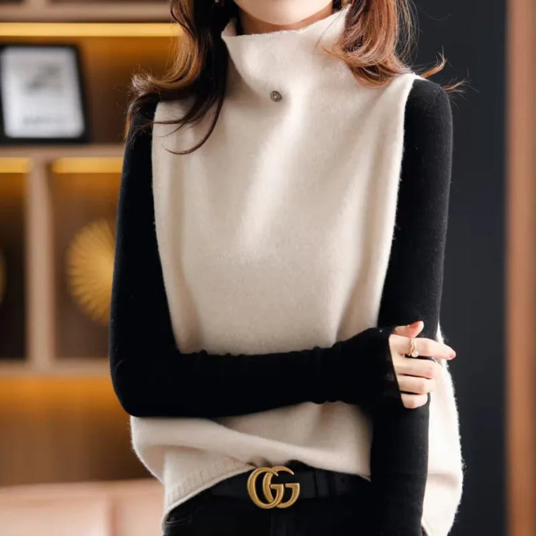 Sophie Turtleneck Wool Vest Artisio