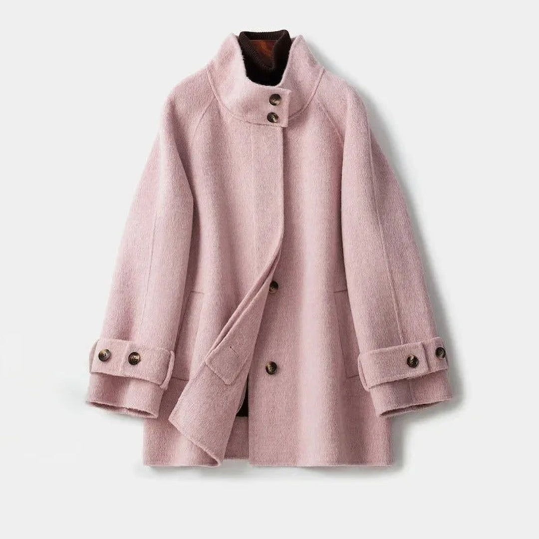 Stella High-Neck Double-Breasted Coat Artisio