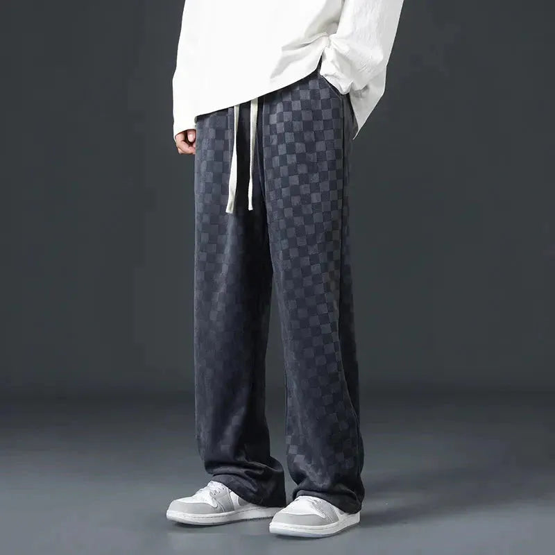 Luca Checkered Corduroy Joggers Artisio