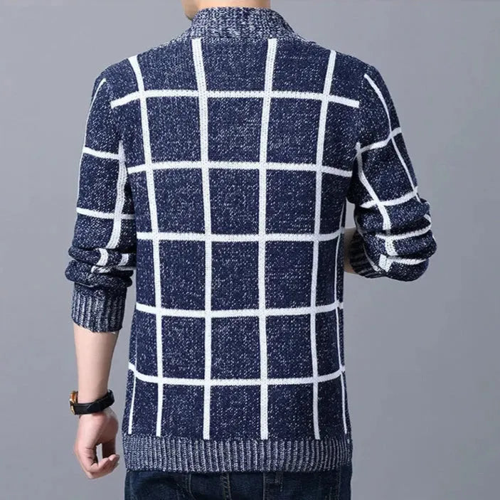 Theo Plaid Shawl Collar Cardigan Artisio