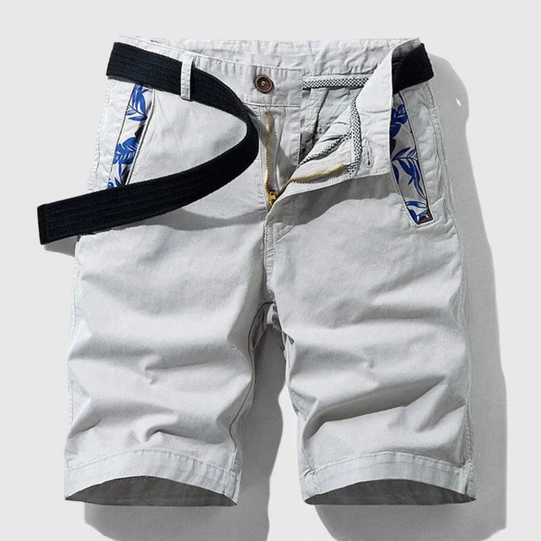 Tim Zipper Fly Cotton Shorts Artisio