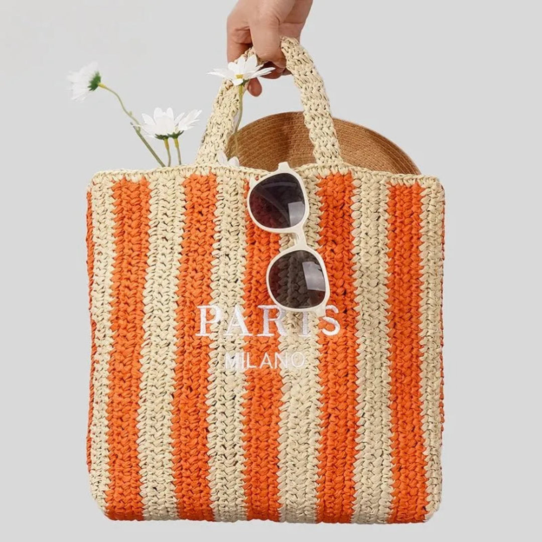 Tressa Woven Striped Tote Bag Artisio