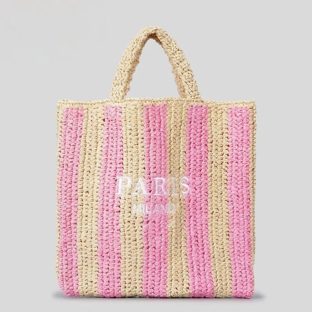 Tressa Woven Striped Tote Bag Artisio