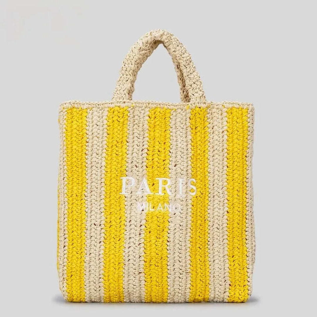 Tressa Woven Striped Tote Bag Artisio
