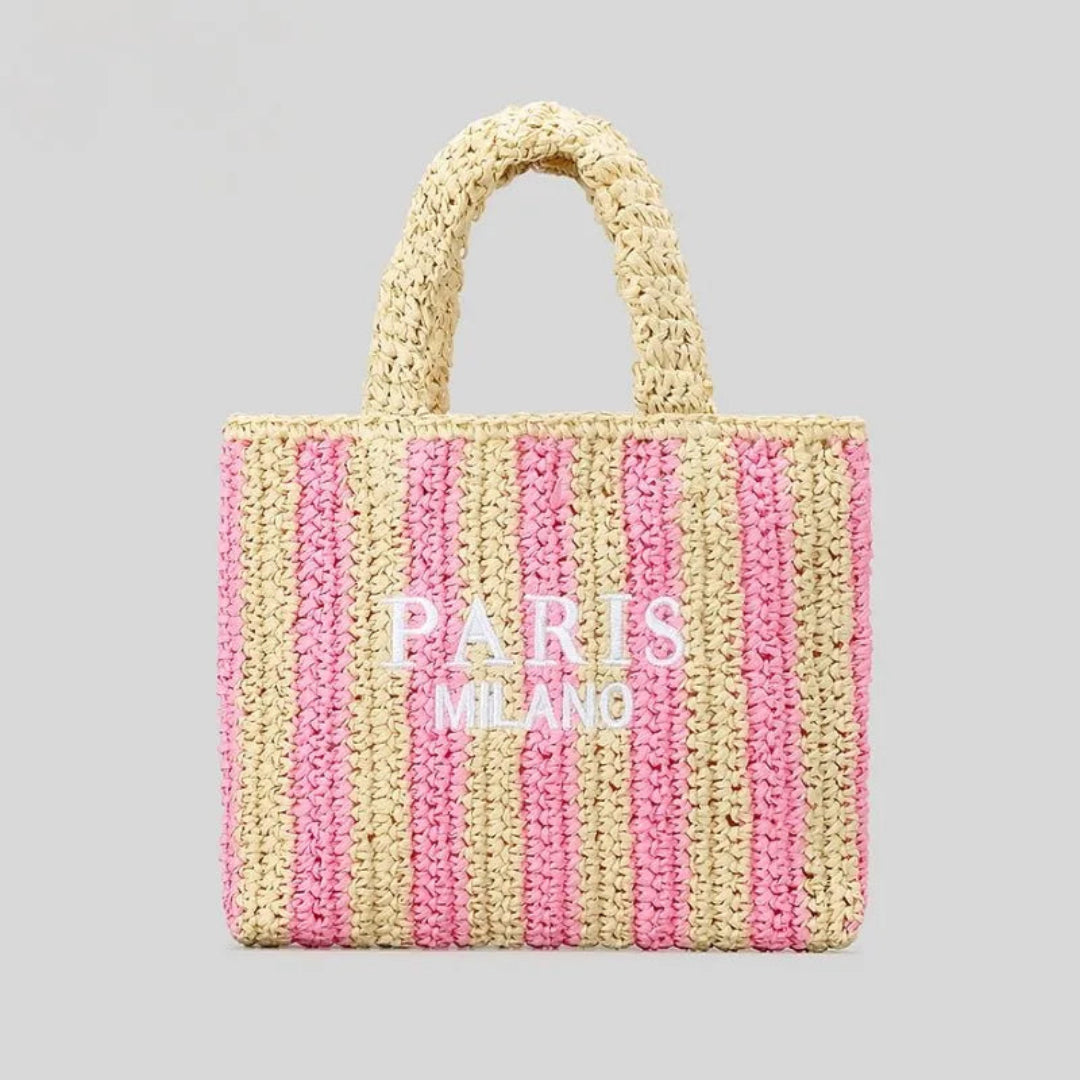 Tressa Woven Striped Tote Bag Artisio