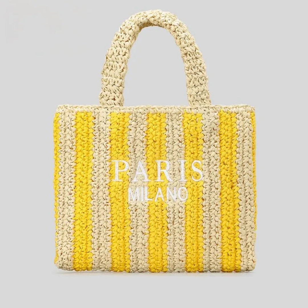 Tressa Woven Striped Tote Bag Artisio