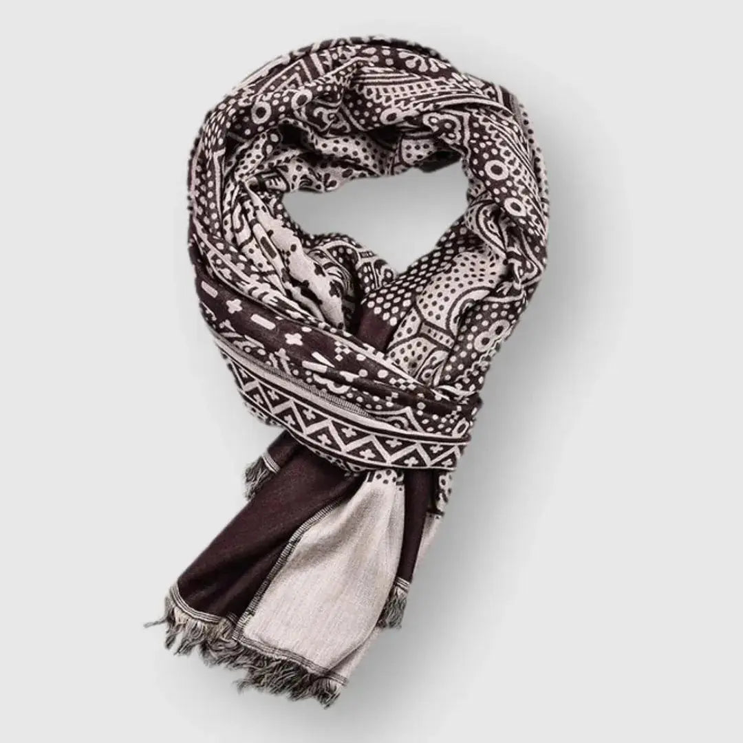 Unisex Cotton Patterned Scarf Artisio
