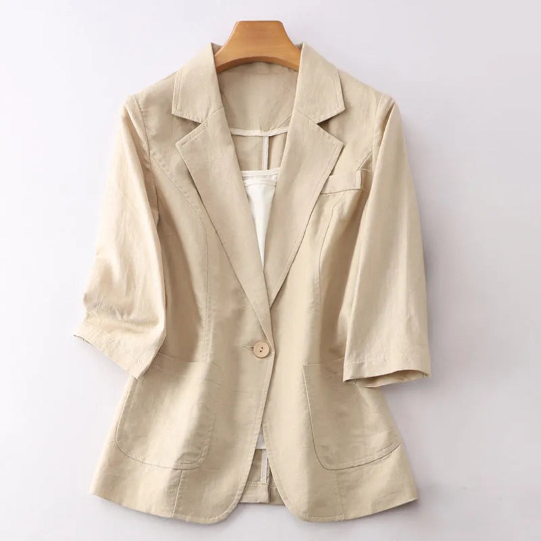 Vicky 3/4 Sleeve Linen Blazer Artisio