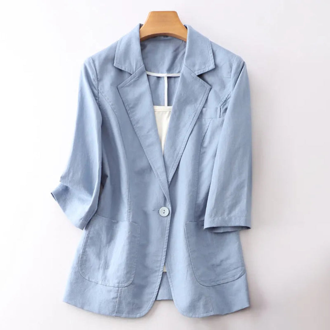 Vicky 3/4 Sleeve Linen Blazer Artisio