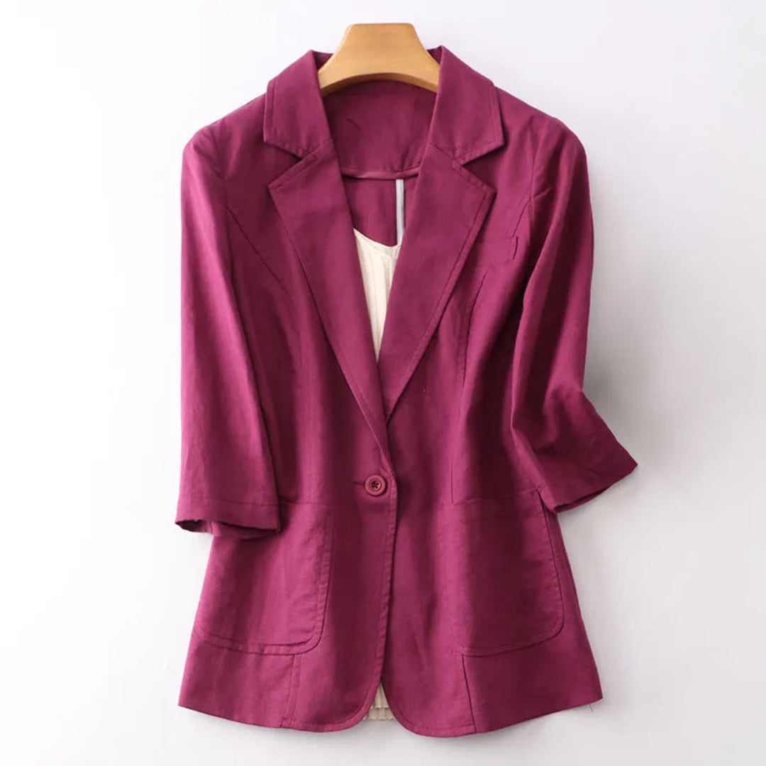 Vicky 3/4 Sleeve Linen Blazer Artisio