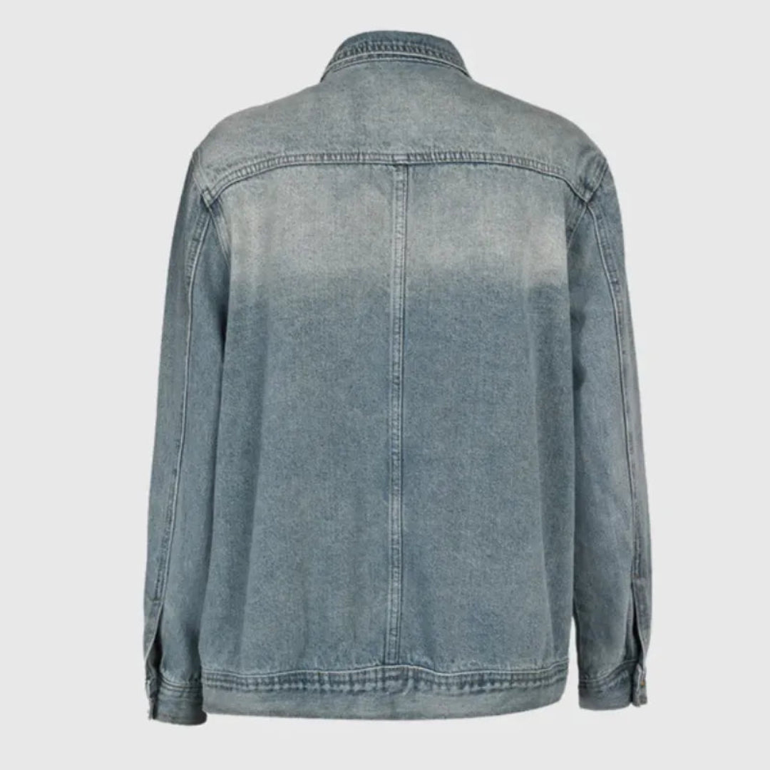 Vanna Asymmetrical Denim Jacket Artisio