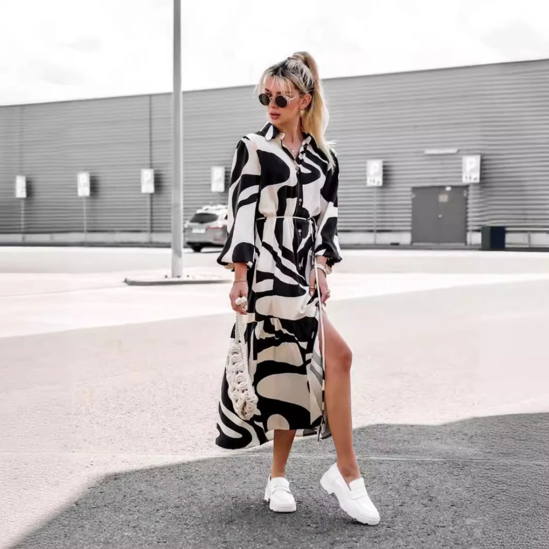 Women Abstract Shirt Dress Artisio