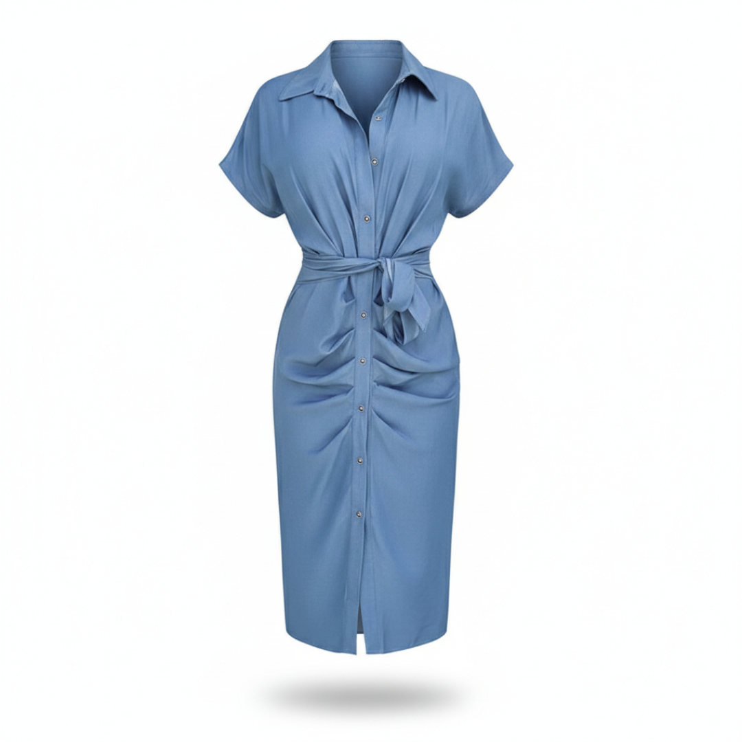 Women Button Midi Shirt Dress Artisio