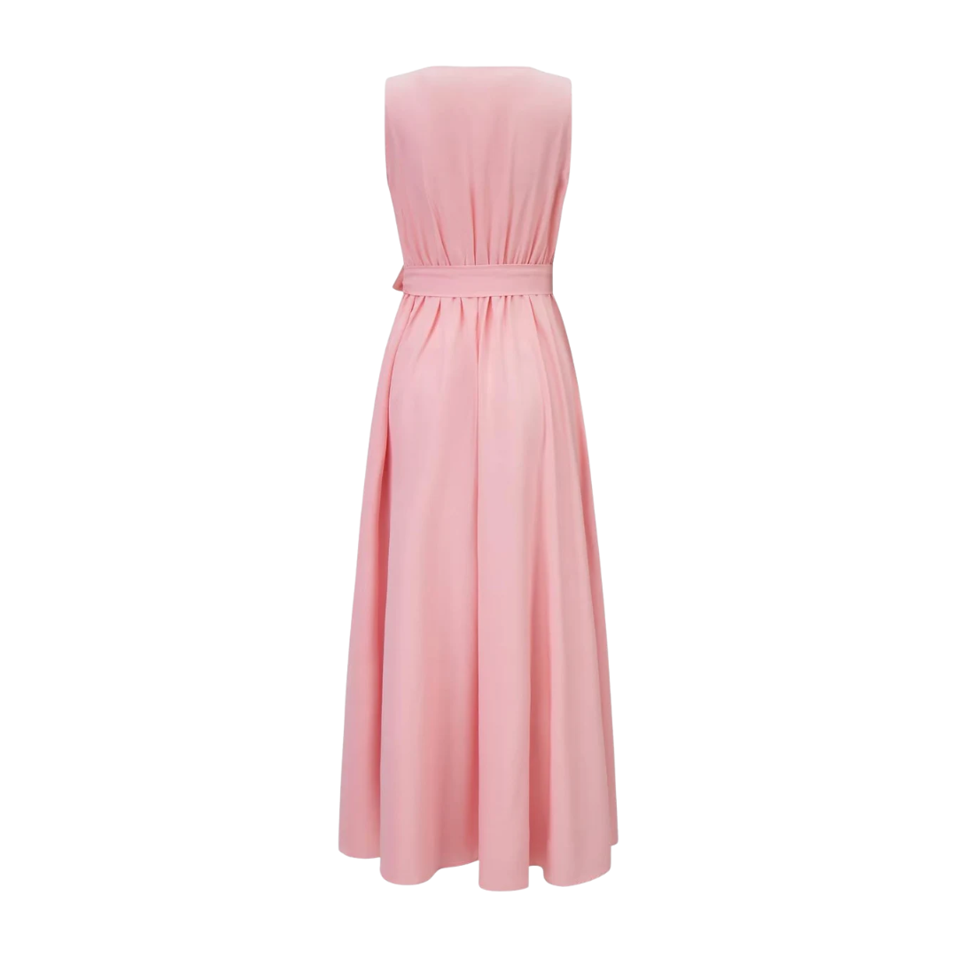 Women Feminine Tie Waist Maxi Dress Artisio