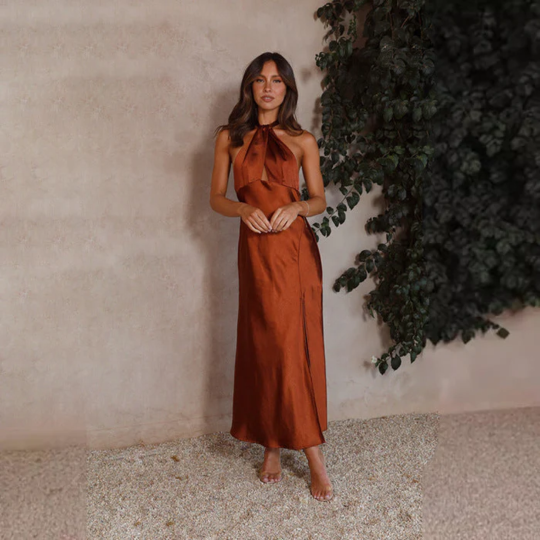 Women Halter Maxi Dress Artisio