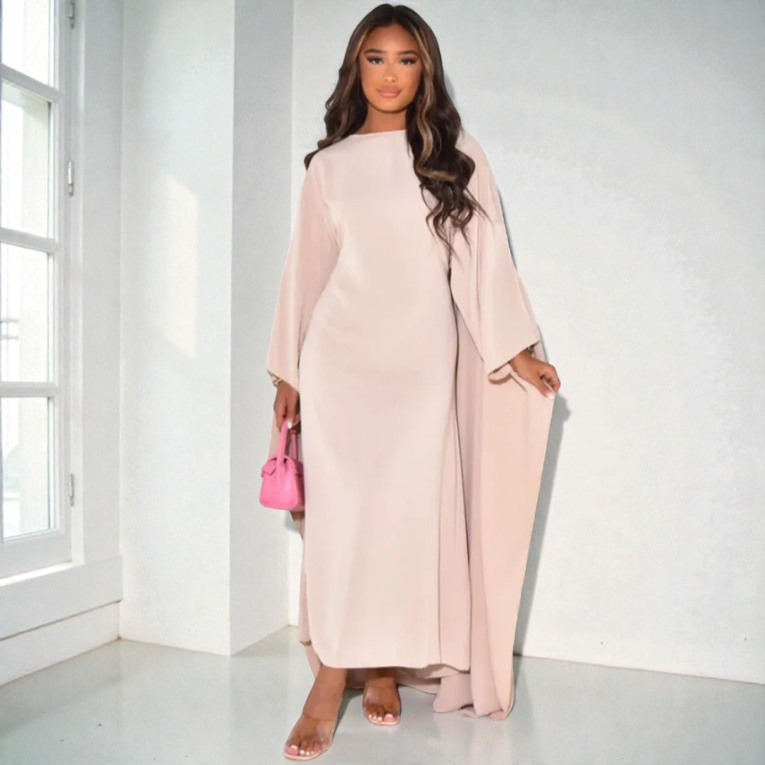 Women Modest Cape Maxi Dress Artisio