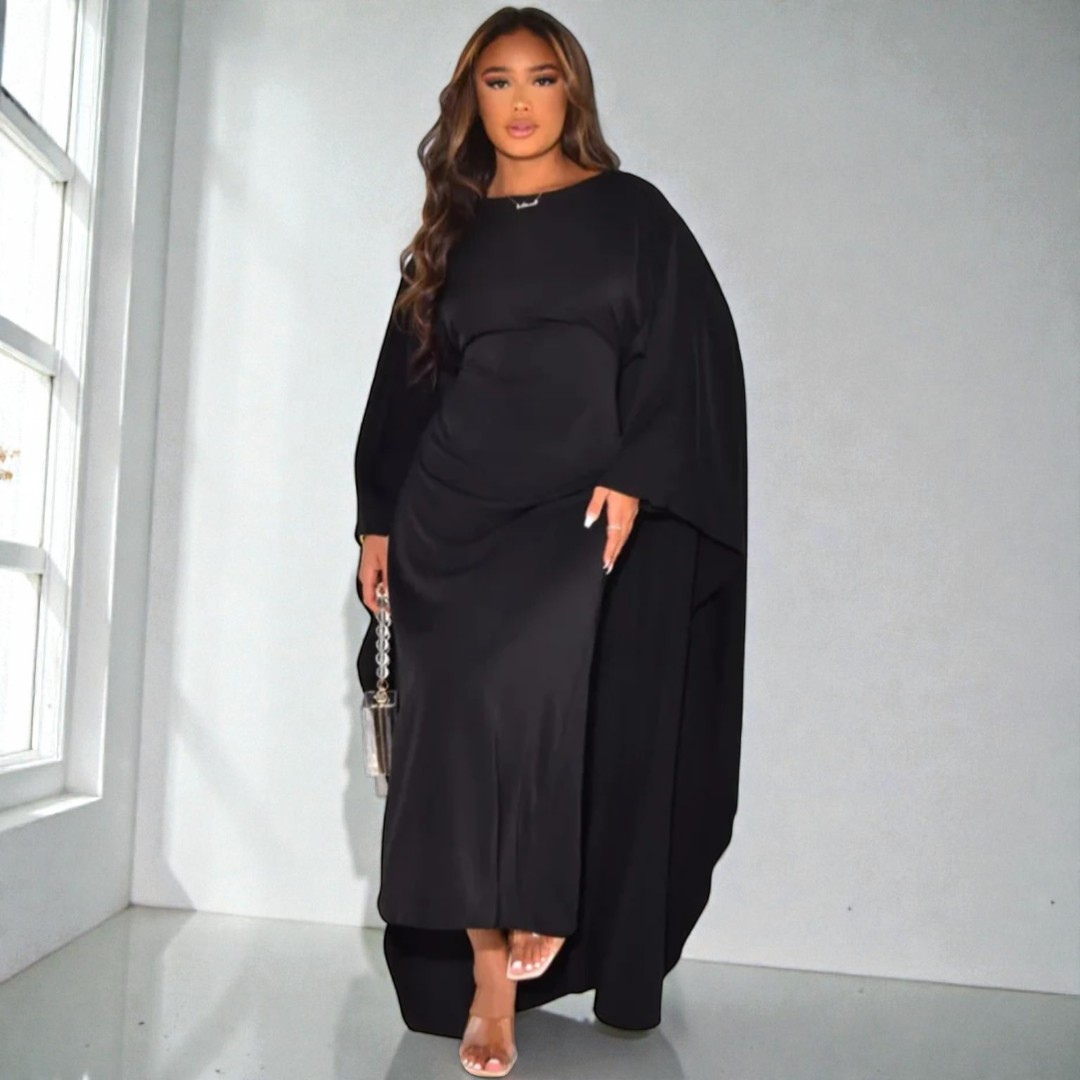 Women Modest Cape Maxi Dress Artisio