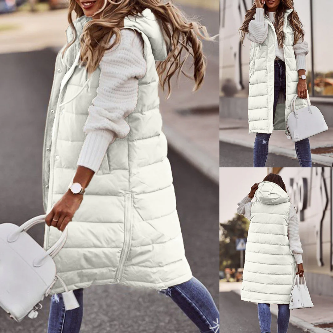 Women Cozy Quilted Hooded Vest Artisio