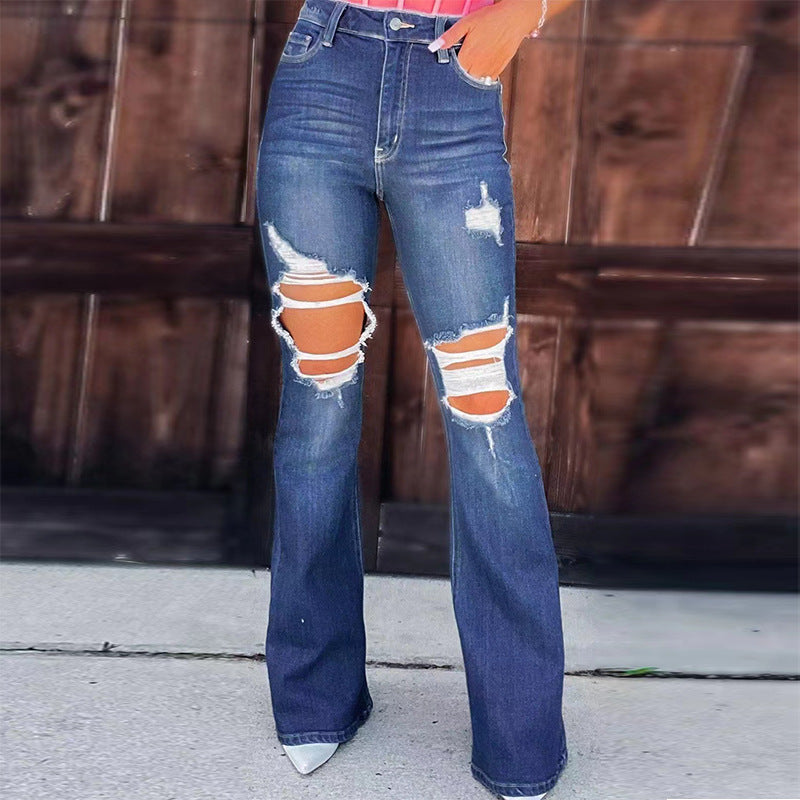 Women Distressed Flare Jeans Artisio